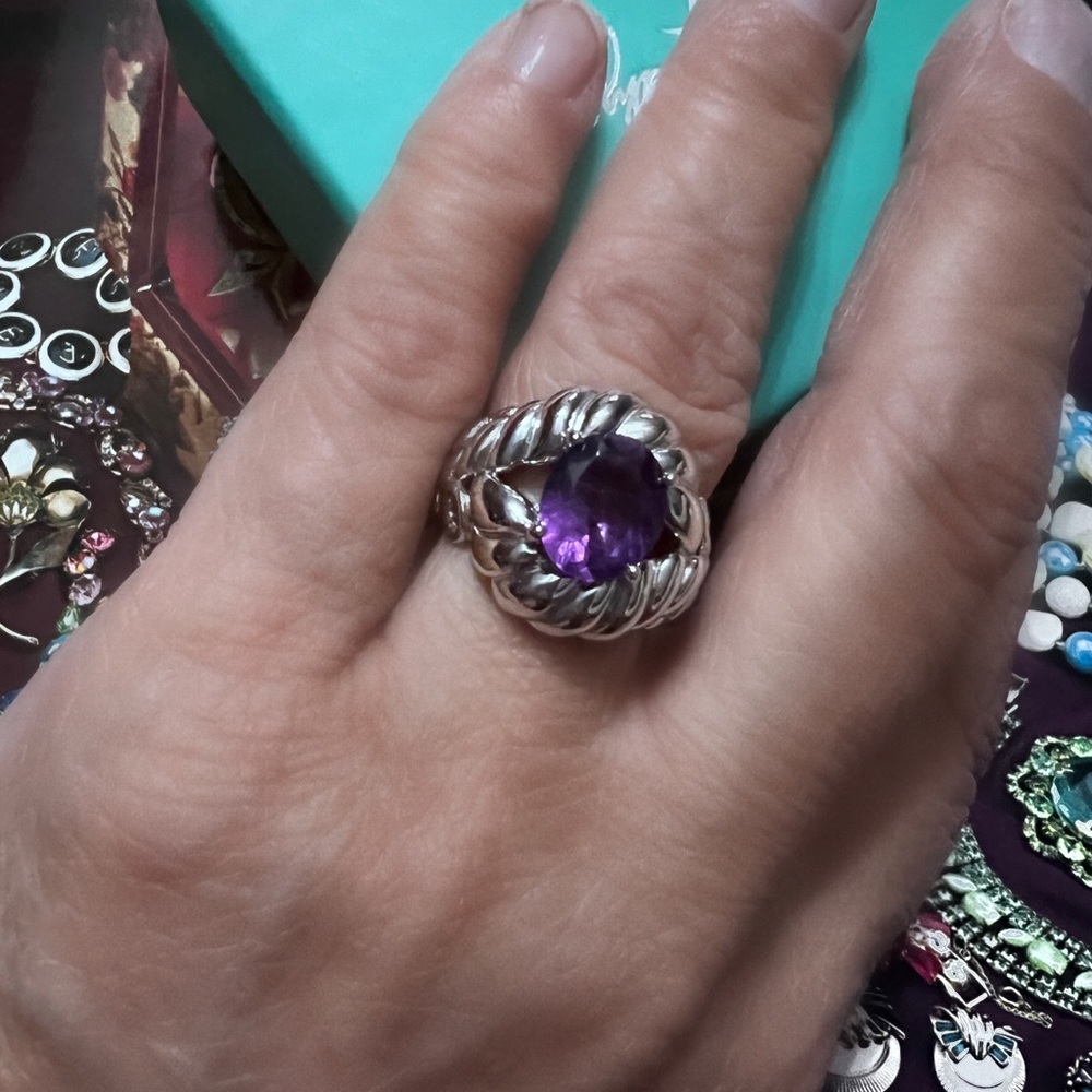 💕Carolyn Pollack SS amethyst ring. - Picture 3 of 3